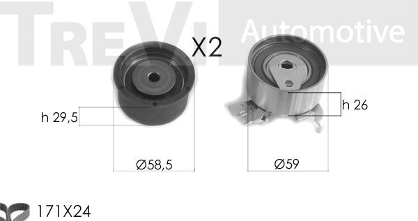 TREVI AUTOMOTIVE Комплект ремня ГРМ KD1465